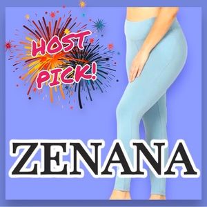 🎉HOST PICK 🎉NWOT ZENANA 3/4 High Rise Leggings in Grey Blue. 🧘🏻‍♀️Size 1X
